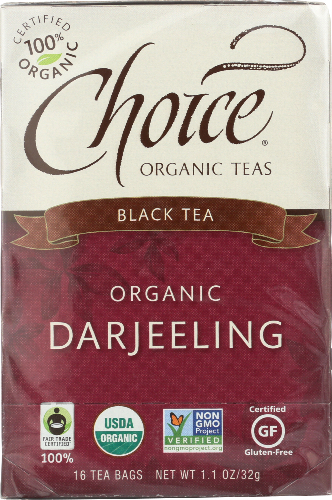 CHOICE TEA: Organic Tea Darjeeling Fair Trade Certified, 16 bg - 0047445919122