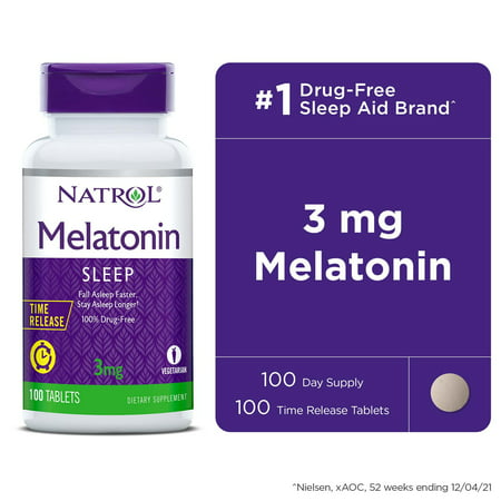 Natrol Melatonin 3mg Sleep Support Time Release Tablets 100ct - 047469004583