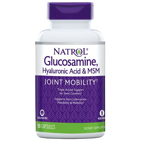 Natrol Glucosamine Hyaluronic Acid & MSM Joint Mobility 90 Capsules - 047469045159