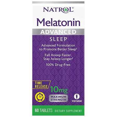 Natrol Advanced Sleep Melatonin 10mg Time Release Tablets 60 Ct - 047469059644
