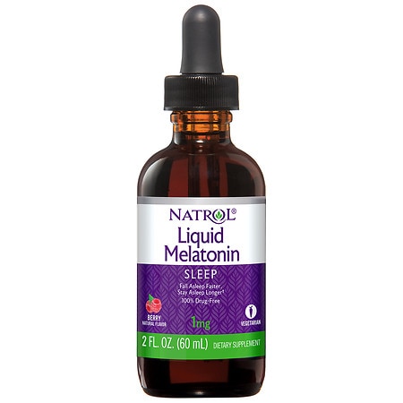 Natrol Melatonin 1mg Liquid Sleep Support Berry Vitamin 2oz - 047469074029