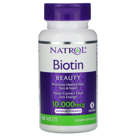 Natrol Biotin Maximum Strength 10 000 mcg Tablets Dietary Supplements - 047469076085
