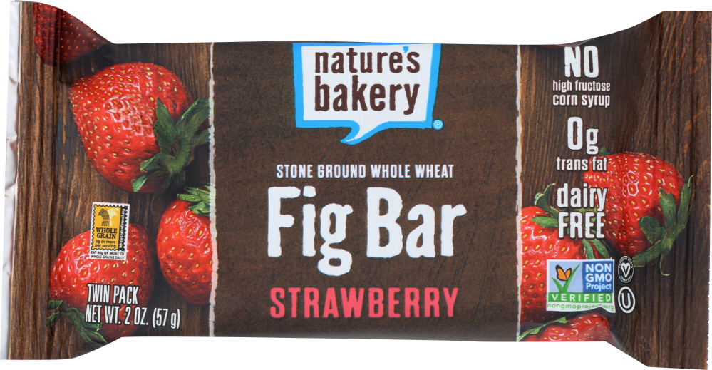 NATURE’S BAKERY: Stone Ground Whole Wheat Fig Bar Strawberry, 2 oz - 0047495120011
