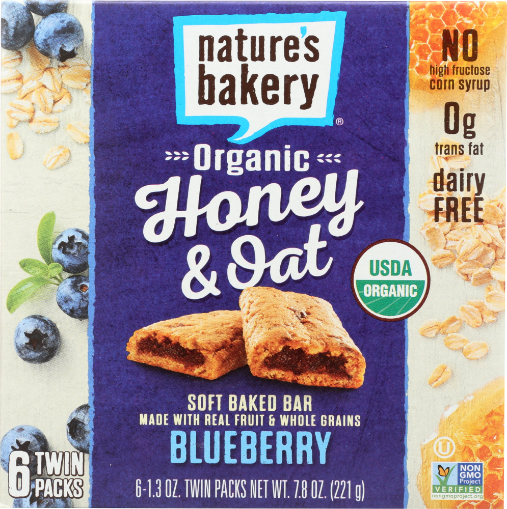 NATURES BAKERY: Organic Honey & Oat Bar Blueberry, 7.8 oz - 0047495901078