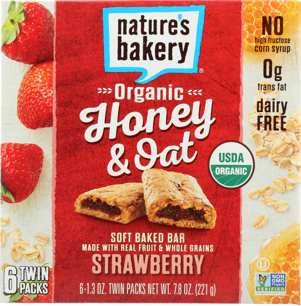 NATURES BAKERY: Organic Honey & Oat Bar Strawberry, 7.8 oz - 0047495902013