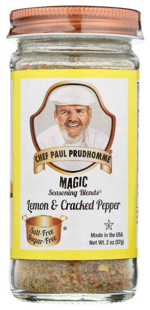CHEF PAUL PRUDHOMME’S MAGIC SEASONING BLENDS: Lemon And Cracked Pepper, 2 oz - 0047997124500