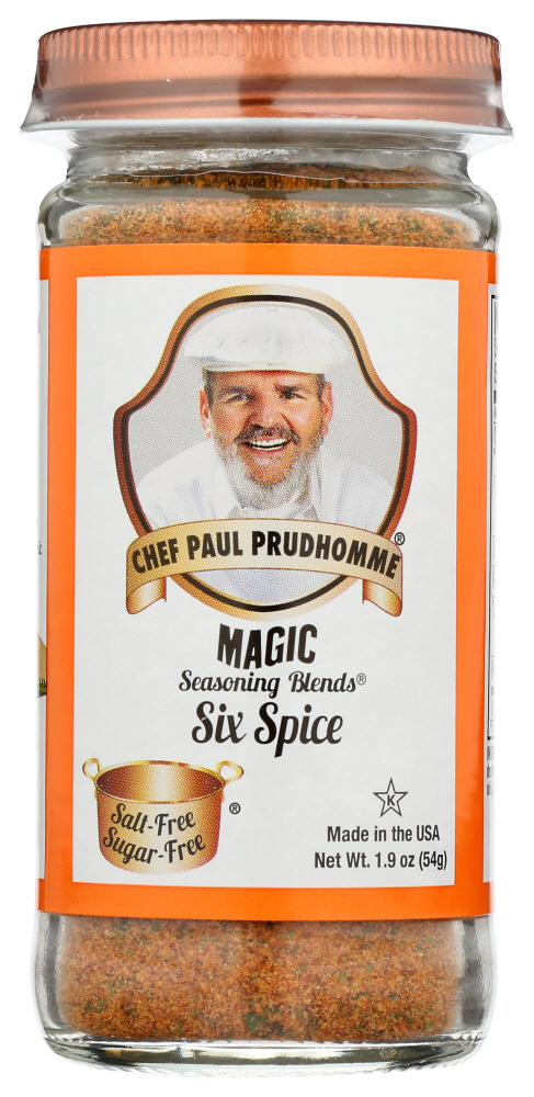 CHEF PAUL PRUDHOMME’S MAGIC SEASONING BLENDS: Blends Six Spice, 1.9 oz - 0047997124517