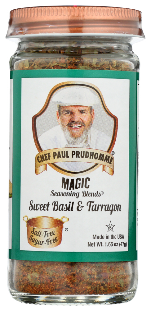 CHEF PAUL PRUDHOMME’S MAGIC SEASONING BLENDS: Sweet Basil & Tarragon (former Seven Herb), 1.65 oz - 0047997124524