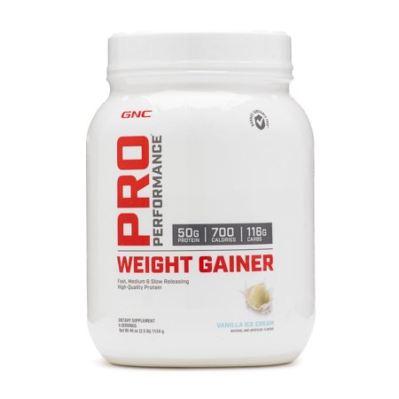 GNC Pro Performance Weight Gainer - Vanilla Ice Cream, 6 Servings, High-Quality Protein to Increase Mass - 048107169725