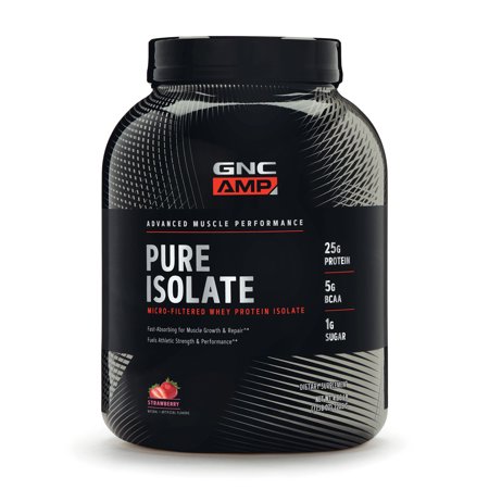 GNC AMP Pure Isolate - Strawberry, 70 Servings each, 25 Grams of Whey Protein Isolate - 048107185770