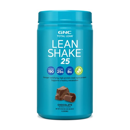 GNC Total Lean Lean Shake 25 Protein Powder - Chocolate, 16 Servings, High-Protein Meal Replacement Shake - 048107193232