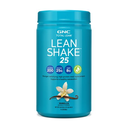 GNC Total Lean Lean Shake 25 Protein Powder - Vanilla, 16 Servings, High-Protein Meal Replacement Shake - 048107193423