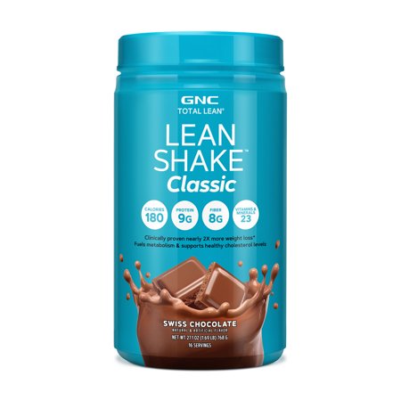 GNC Total Lean Lean Shake Classic Protein Powder - Swiss Chocolate, 16 Servings, Supports Weight Loss and Fuels Metabolism - 048107193577