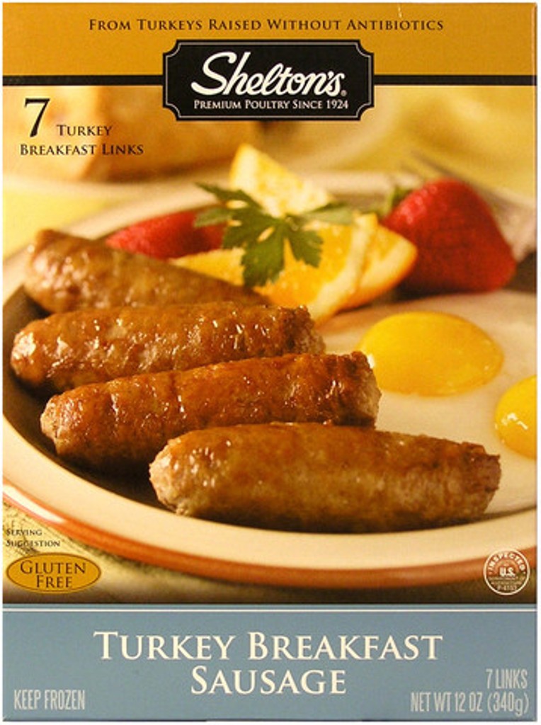 SHELTON’S POULTRY: Turkey Breakfast Sausage, 12 oz - 0048481009815