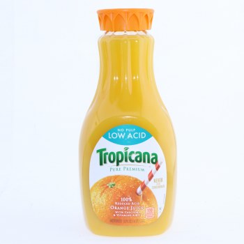 No pulp 100% reduced acid orange juice with calcium & vitamin a & c - 0048500202814