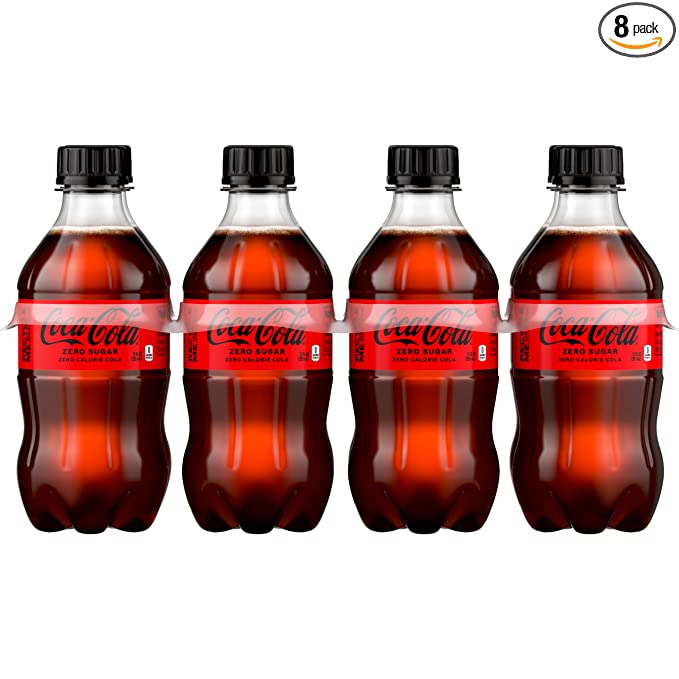  Coke Zero Sugar Cola Soda, 12 oz, 8 Pack (Package May Vary)  - 049000006841