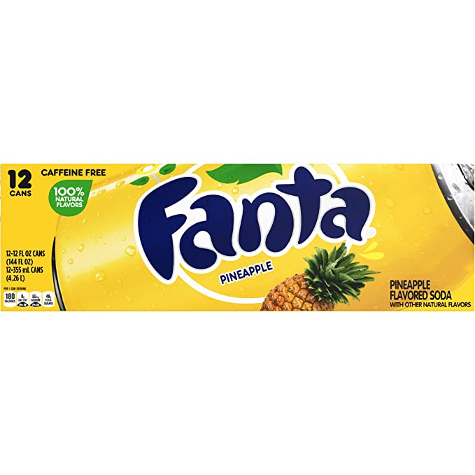  Fanta Pineapple, 12 fl oz (pack of 12)  - 778894602838