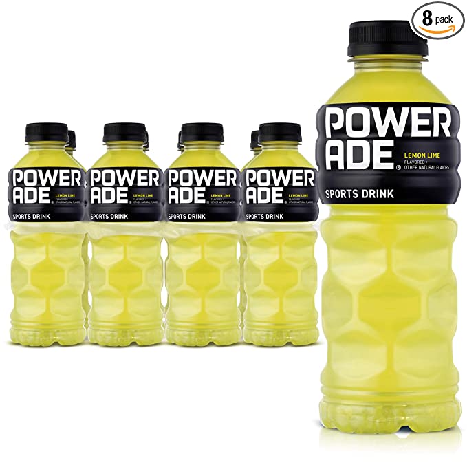 POWERADE, Electrolyte Enhanced Sports Drinks w/ vitamins, Lemon Lime, 20 fl oz, 8 Pack - 049000047127