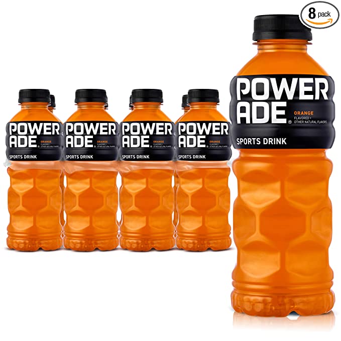  POWERADE, Electrolyte Enhanced Sports Drinks w/ vitamins, Orange, 20 fl oz, 8 Pack  - 049000047141