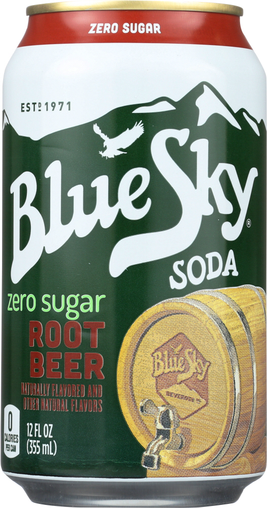 Blue Sky Zero Root Beer Can, 12 Fl Oz - 00049000069761