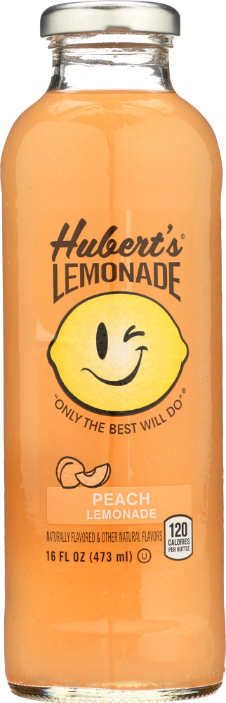 Hubert'S Lemonade Peach Glass Bottle, 16 Fl Oz - 00049000069921