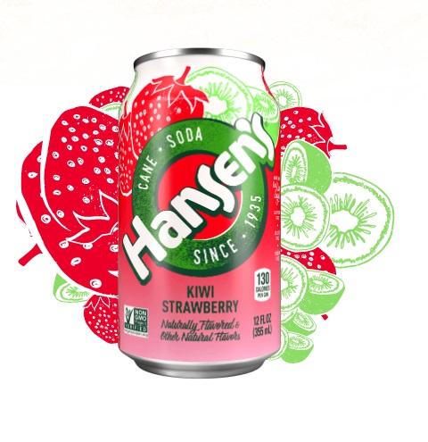 Hansen'S Natural, Natural Soda, Kiwi Strawberry, Kiwi Strawberry - peanut