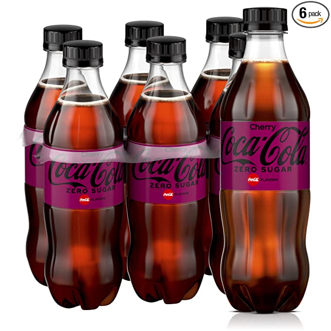 Coca-Cola Zero Sugar Cherry Soda, 16.9 Fl Oz (Pack Of 6) - 049000075946