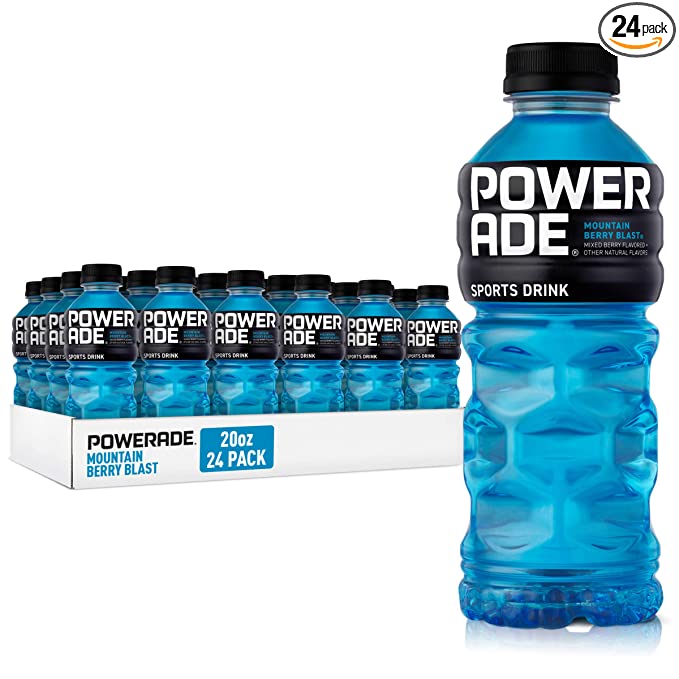  POWERADE, Electrolyte Enhanced Sports Drinks w/ vitamins, Mountain Berry Blast, 20 fl oz, 24 Pack  - 049000076462