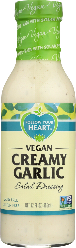 FOLLOW YOUR HEART: Vegan Creamy Garlic Salad Dressing, 12 oz - 0049568050126