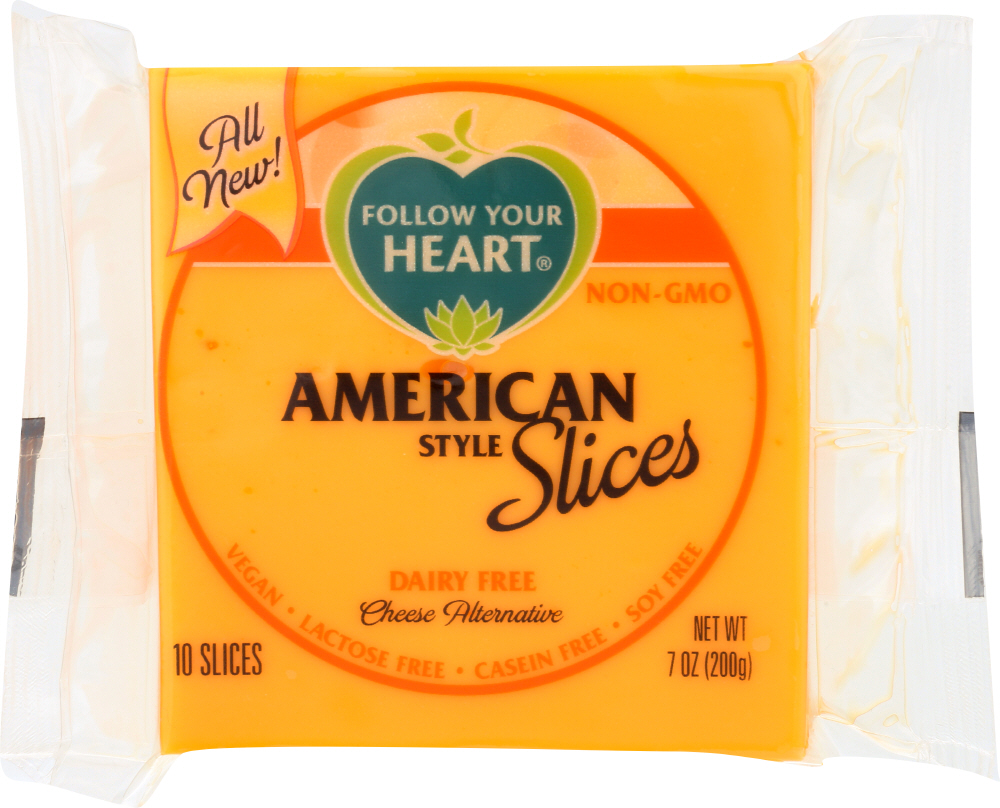 FOLLOW YOUR HEART: American Style Cheese Alternative Slices, 7 oz - 0049568220277