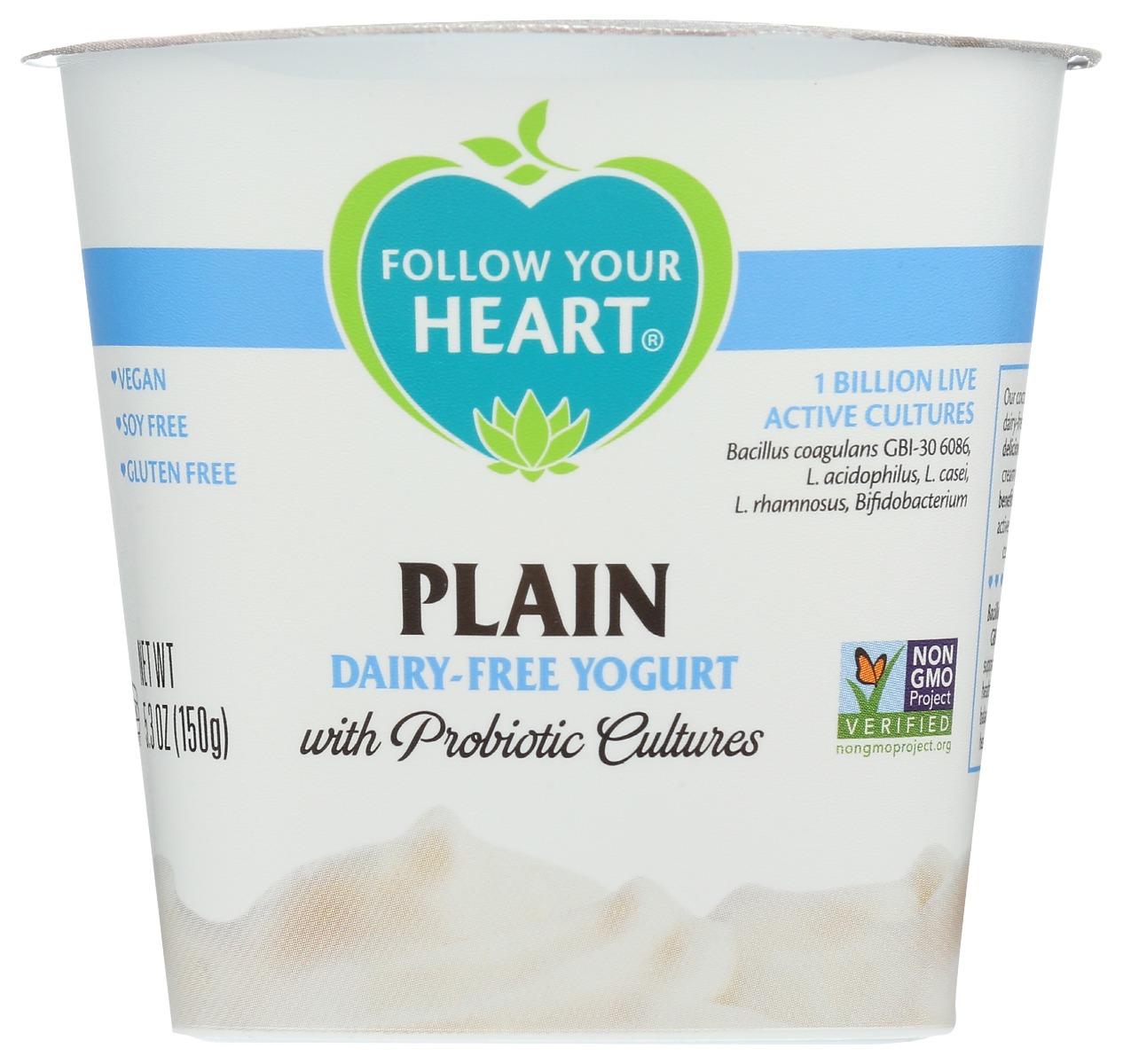 FOLLOW YOUR HEART: Plain Dairy-Free Yogurt, 5.3 oz - 0049568350011