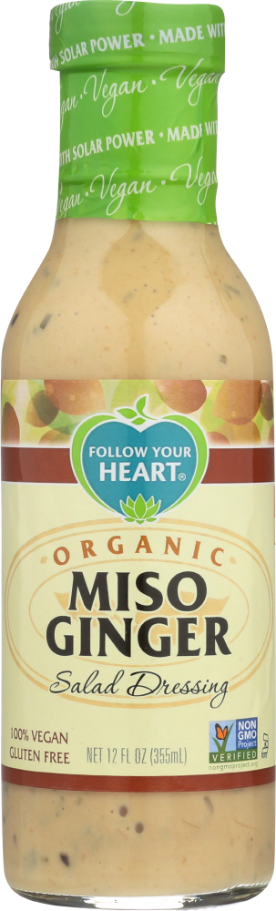FOLLOW YOUR HEART: Organic Miso Ginger Salad Dressing, 12 oz - 0049568670126