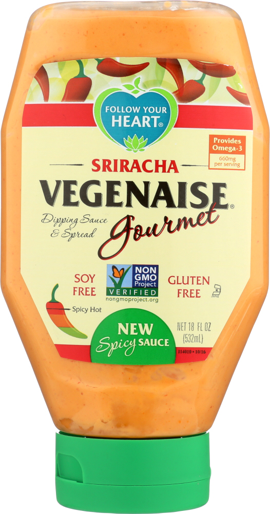 FOLLOW YOUR HEART: Sriracha Vegenaise Gourmet, 18 oz - 0049568760186