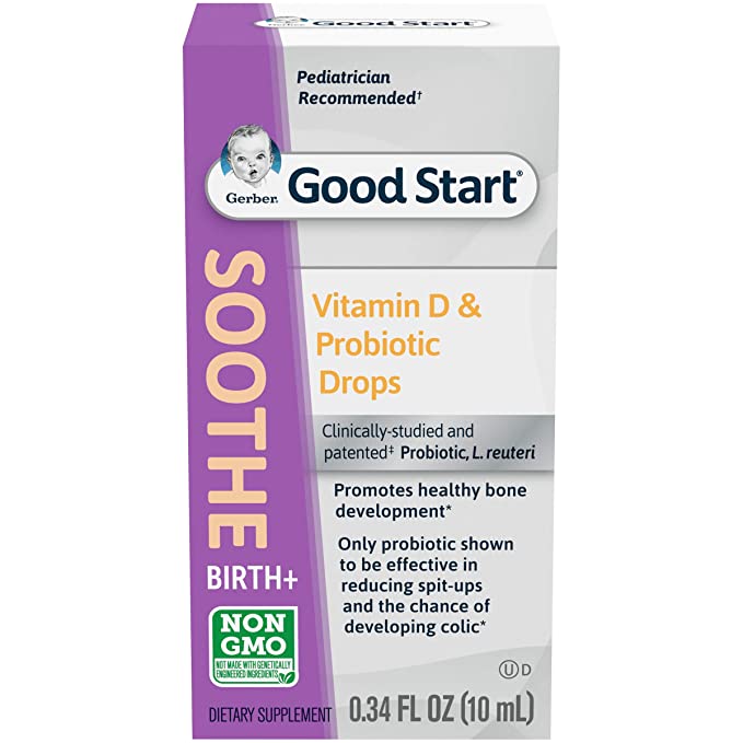  Gerber Good Start Baby Probiotic Drops with Vitamin D, Soothe, 0.34 Ounce  - 050000284146
