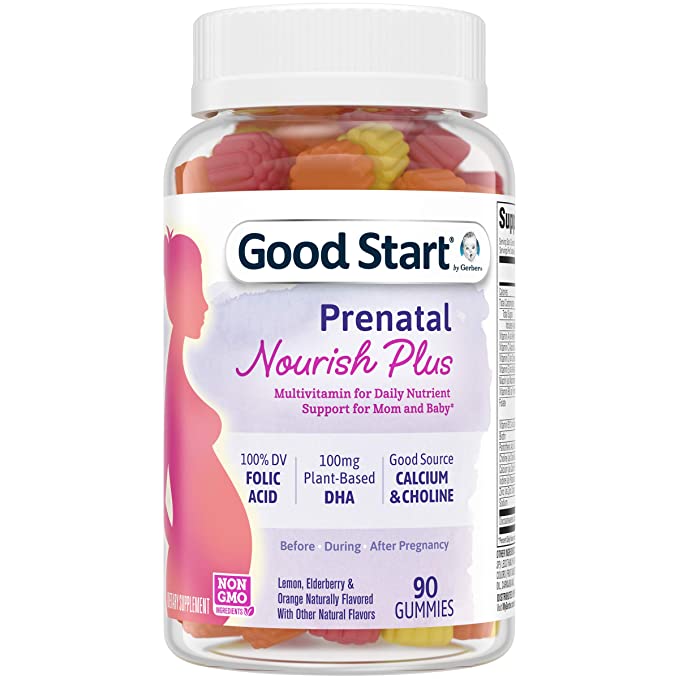 Good Start by Gerber Prenatal Vitamin Gummies, Nourish Plus, 90 Count - 050000935345