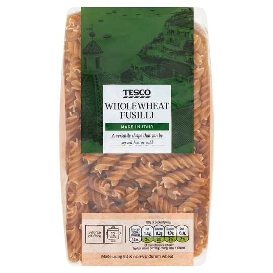 Tesco Whole Wheat Fusilli Pasta - 5000119319906