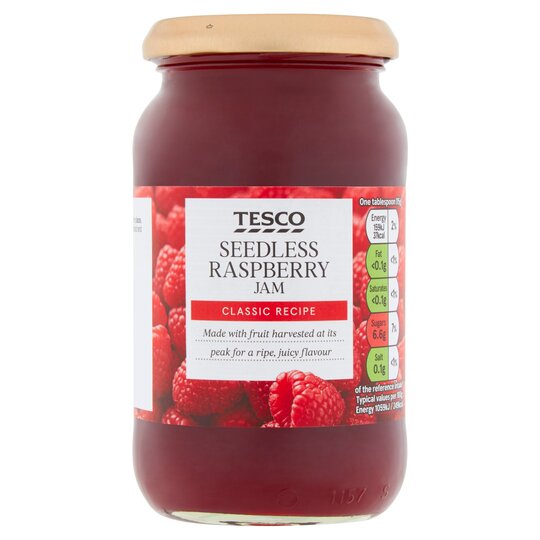 Tesco Seedless Raspberry Jam 454G - 5000119450012