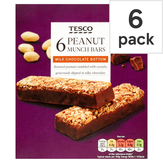 Tesco Peanut Munch Bar 6 Pack 192G - 5000119729750