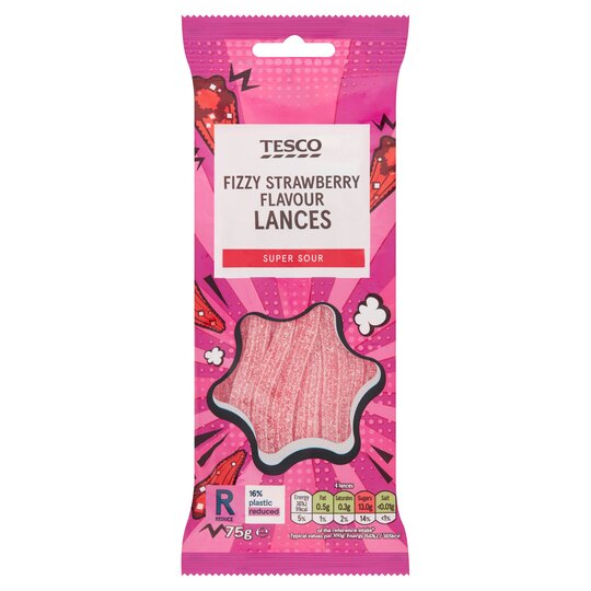 Tesco Strawberry Flavour Lances 75G Pe - 5000462822436