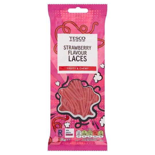 Tesco Strawberry Laces 75G - 5000462822474