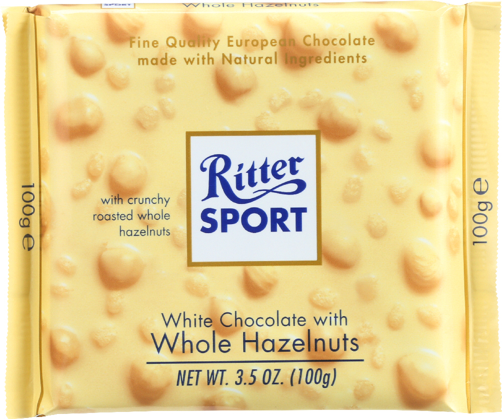 Ritter Sport, White Chocolate With Whole Hazelnuts - 050255013003