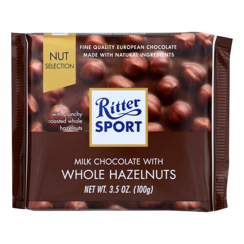 Ritter Sport, Milk Chocolate With Whole Hazelnuts - 050255019005
