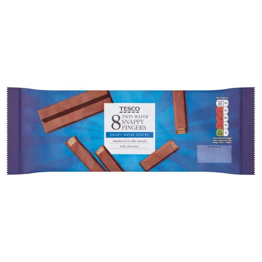 Tesco Snappy Milk Chocolate Fingers 8Pk - 5031021681317