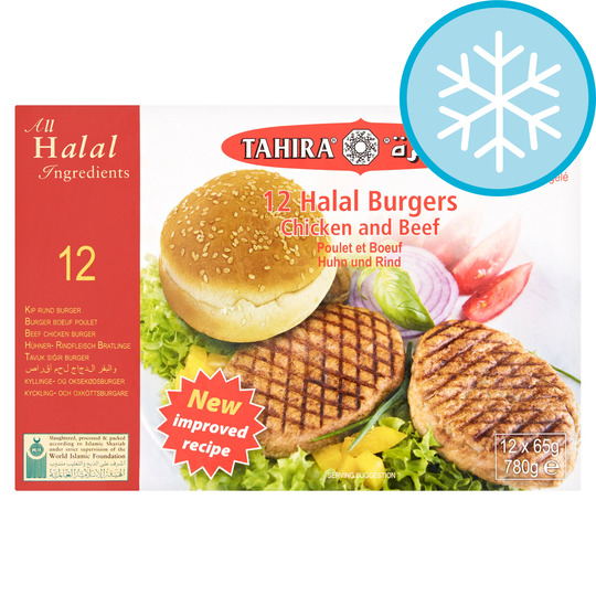 Tahira 12 Halal Chicken & Beef Burgers 780G - 5034525000332
