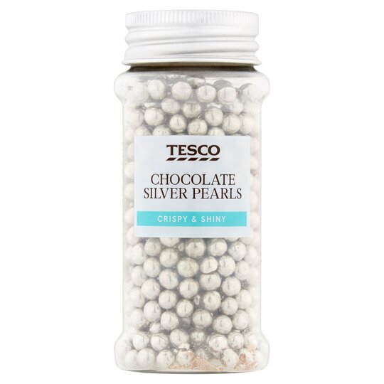 Tesco Chocolate Silver Pearls 55G - 5054268908115