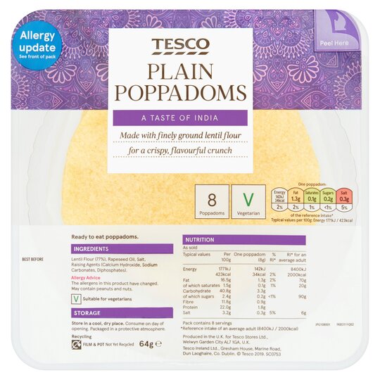 Plain poppadoms - 5054402114105