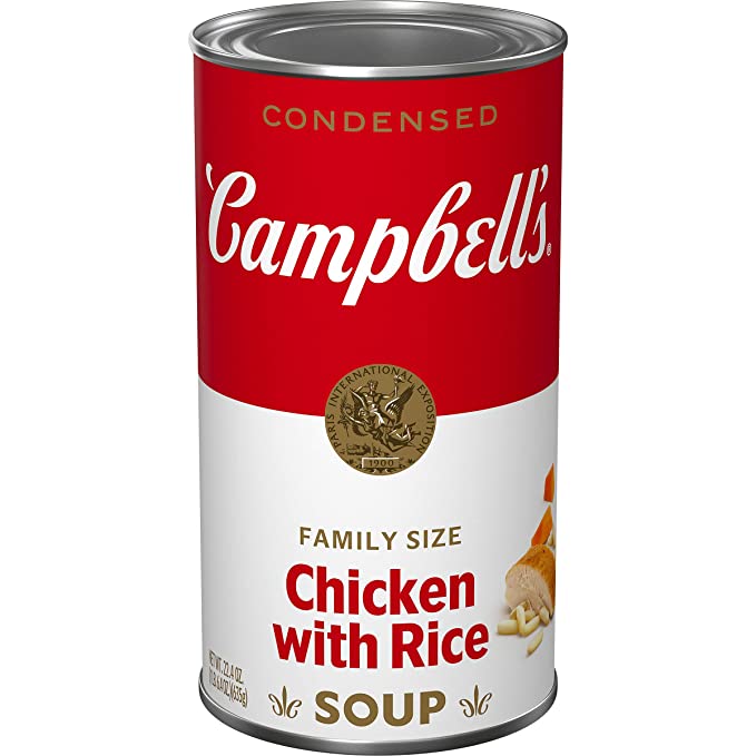  Campbell's Condensed Soup, Chicken with Rice, Family Size, 22.4 oz  - 051000212313