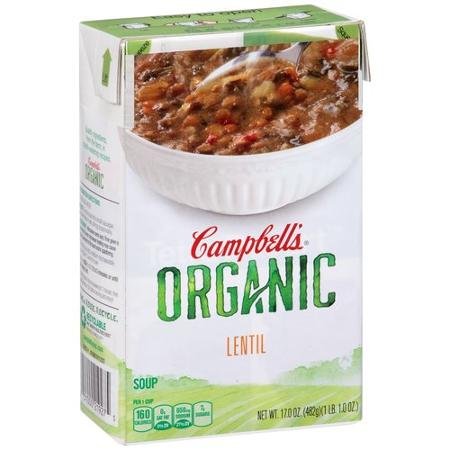 CAMPBELLS: Organic Lentil Soup, 17 oz - 0051000219275