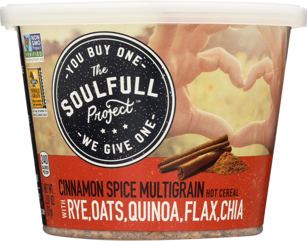  The Soulfull Project Cinnamon Spice Multigrain Oatmeal Cups, 2.01 oz - 051000230652