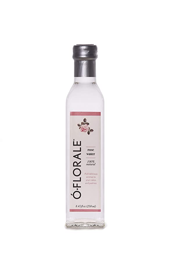  OFLORALE Lebanese Rose Water, 8.45 fl oz, 100% Natural, No Sugar, for Cooking, Baking and Desserts  - 051497076450